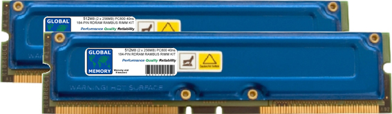 512MB (2 x 256MB) RAMBUS PC800 184-PIN RDRAM RIMM MEMORY RAM KIT FOR PACKARD BELL DESKTOPS